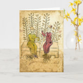 Middeleeuwse Herbalist Manuscript wenskaart Kaart (Gele Bloem)