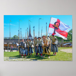Middeleeuwse herenactment op kasteel Rakvere, Estl Poster