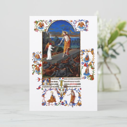 Middeleeuwse heropleving van Christus Pasen Feestdagenkaart (Staand voorkant)