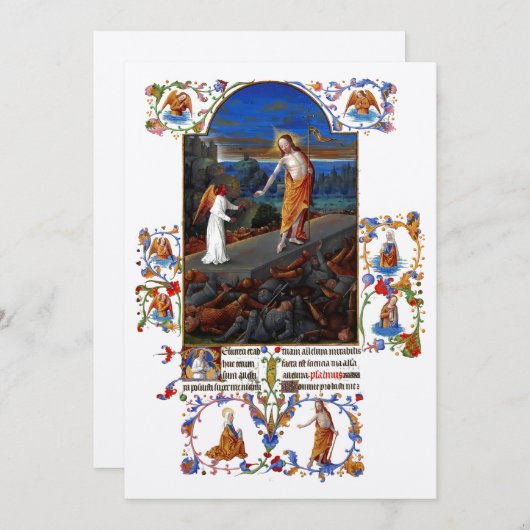 Middeleeuwse heropleving van Christus Pasen Feestdagenkaart (Voorkant / Achterkant)