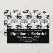 Middeleeuwse herten en bomen, bewaar de datum save the date (Voorkant / Achterkant)