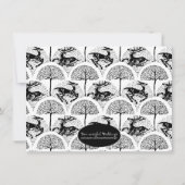 Middeleeuwse herten en bomen, bewaar de datum save the date (Achterkant)