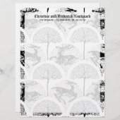 Middeleeuwse herten en bomen, briefhoofd (Voorkant / Achterkant)