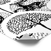 Middeleeuwse Herten en Bomen, decoratieve vertical Poster (Hoek)