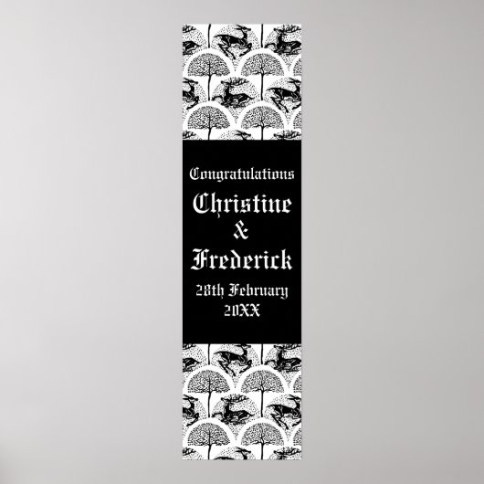 Middeleeuwse Herten en Bomen, decoratieve vertical Poster (Voorkant)
