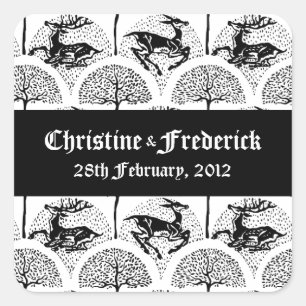 Middeleeuwse herten en bomen, souvenir stickers