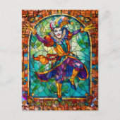 Middeleeuwse Hof Jester Clown Briefkaart (Voorkant)
