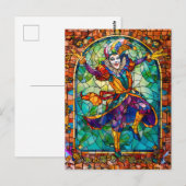 Middeleeuwse hofnar clown briefkaart (Voorkant / Achterkant)