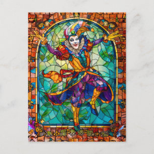 Middeleeuwse hofnar clown briefkaart