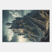 Middeleeuwse horror fantasy kastelen inpakpapier vel (Voorkant 3)