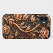 Middeleeuwse houtsnede Roos Flower Case-Mate iPhone Case (Achterkant (horizontaal))