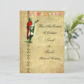 Middeleeuwse huwelijksuitnodigingen kaart (Staand voorkant)