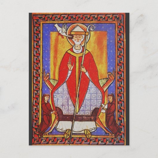 Middeleeuwse icoon van Sint Gregorius de Grote Briefkaart (Voorkant)