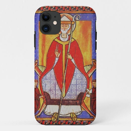 Middeleeuwse icoon van Sint Gregorius de Grote Case-Mate iPhone Case (Achterkant)
