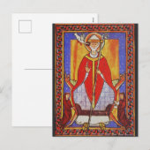 Middeleeuwse icoon van Sint Gregorius de Grote Feestdagenkaart (Voorkant / Achterkant)