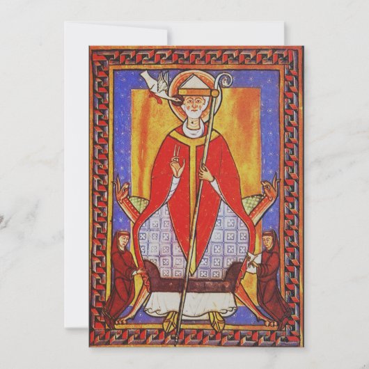 Middeleeuwse icoon van Sint Gregorius de Grote Feestdagenkaart (Voorkant)