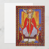 Middeleeuwse icoon van Sint Gregorius de Grote Feestdagenkaart (Voorkant / Achterkant)