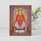 Middeleeuwse icoon van Sint Gregorius de Grote Feestdagenkaart (Staand voorkant)