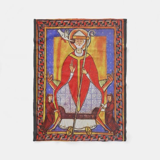 Middeleeuwse icoon van Sint Gregorius de Grote Fleece Deken (Voorkant)