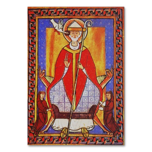 Middeleeuwse icoon van Sint Gregorius de Grote Kaart (Voorkant)