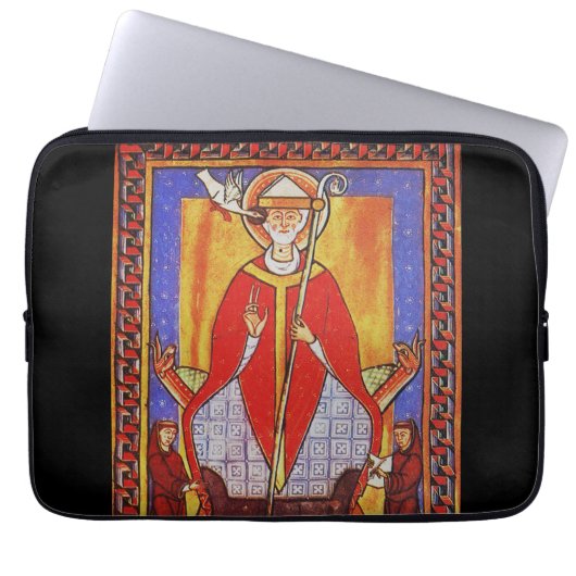 Middeleeuwse icoon van Sint Gregorius de Grote Laptop Sleeve (Voorkant)