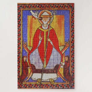 Middeleeuwse icoon van Sint Gregorius de Grote Legpuzzel