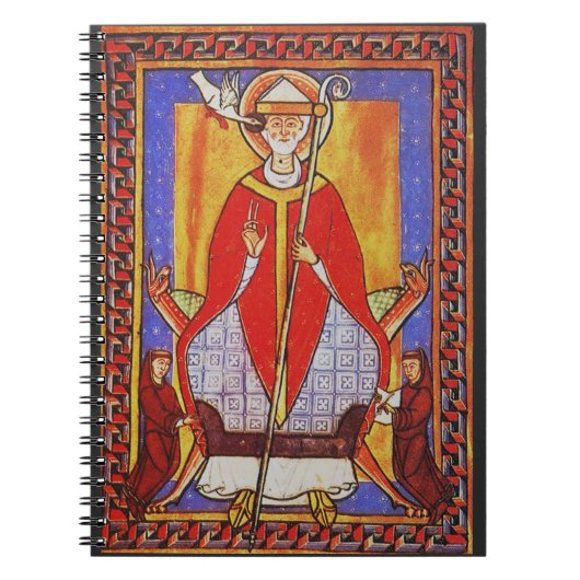 Middeleeuwse icoon van Sint Gregorius de Grote Notitieboek (Voorkant)