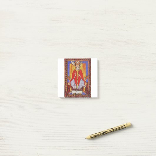 Middeleeuwse icoon van Sint Gregorius de Grote Post-it® Notes (Op bureau)