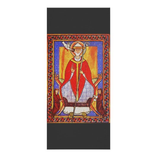 Middeleeuwse icoon van Sint Gregorius de Grote Reclamekaart (Voorkant)