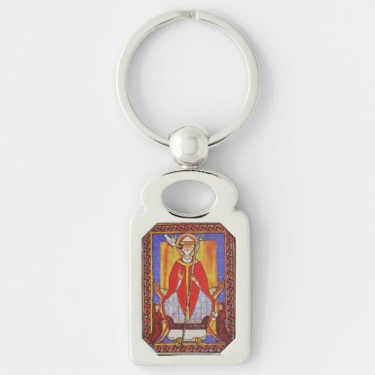 Middeleeuwse icoon van Sint Gregorius de Grote Sleutelhanger (Voorkant)