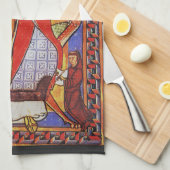 Middeleeuwse icoon van Sint Gregorius de Grote Theedoek (Quarter Fold)