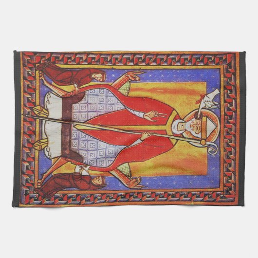 Middeleeuwse icoon van Sint Gregorius de Grote Theedoek (Horizontaal)
