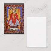 Middeleeuwse icoon van Sint Gregorius de Grote Visitekaartje (Voorkant / Achterkant)