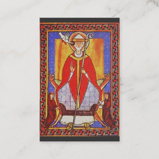 Middeleeuwse icoon van Sint Gregorius de Grote Visitekaartje (Voorkant)