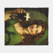 Middeleeuwse Ierse jonkvrouw drinkt bier Fantasy Fleece Deken (Voorkant (Horizontaal))