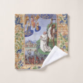 Middeleeuwse illustratie van Sint Bernardus van Cl Bad Handdoek (Wasdoekje)