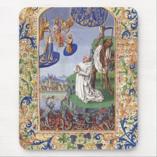 Middeleeuwse illustratie van Sint Bernardus van Cl Muismat