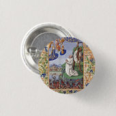 Middeleeuwse illustratie van Sint Bernardus van Cl Ronde Button 3,2 Cm (Voorkant /achterkant)