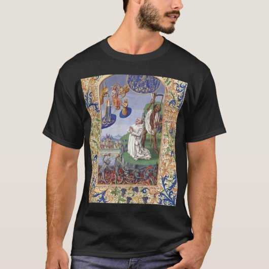 Middeleeuwse illustratie van Sint Bernardus van Cl T-shirt (Voorkant)
