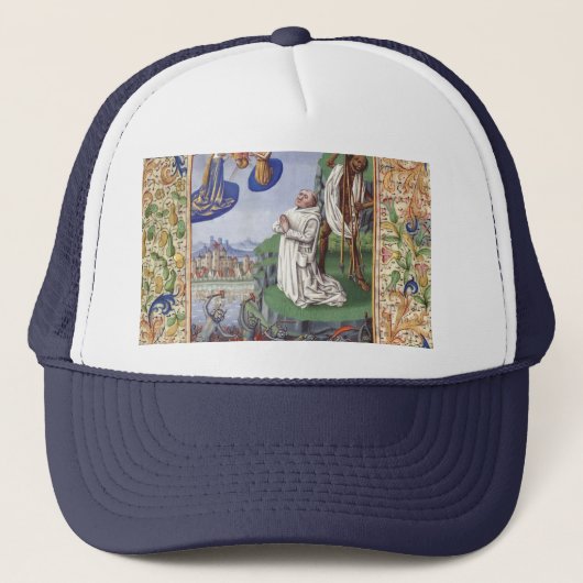 Middeleeuwse illustratie van Sint Bernardus van Cl Trucker Pet (Voorkant)