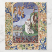 Middeleeuwse illustratie van Sint Bernardus van Cl Wijn Etiket (Enkel label)