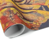 Middeleeuwse Italiaanse Chinoiserie Rood Blauw Dec Cadeaupapier (Rol Hoek)