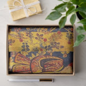Middeleeuwse Italiaanse Chinoiserie Rood Blauw Dec Tissuepapier (Geschenk)