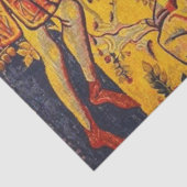 Middeleeuwse Italiaanse Chinoiserie Rood Blauw Dec Tissuepapier (Detail)