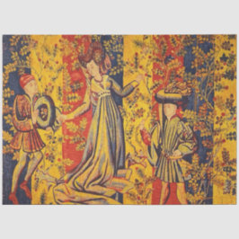 Middeleeuwse Italiaanse Chinoiserie Rood Blauw Dec Tissuepapier