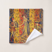 Middeleeuwse Italiaanse rood blauw geel Chinoiseri Bad Handdoek (Wasdoekje)