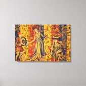 Middeleeuwse Italiaanse rood blauw geel Chinoiseri Canvas Afdruk (Voorkant)