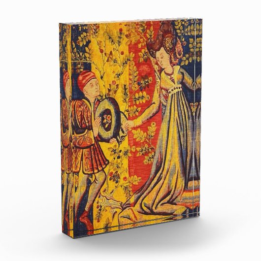 Middeleeuwse Italiaanse rood blauw geel Chinoiseri Fotoblokken (Links)