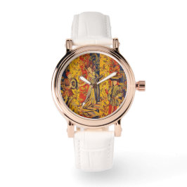 Middeleeuwse Italiaanse rood blauw geel Chinoiseri Horloge