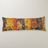 Middeleeuwse Italiaanse rood blauw geel Chinoiseri Lichaamskussen (Achterkant)